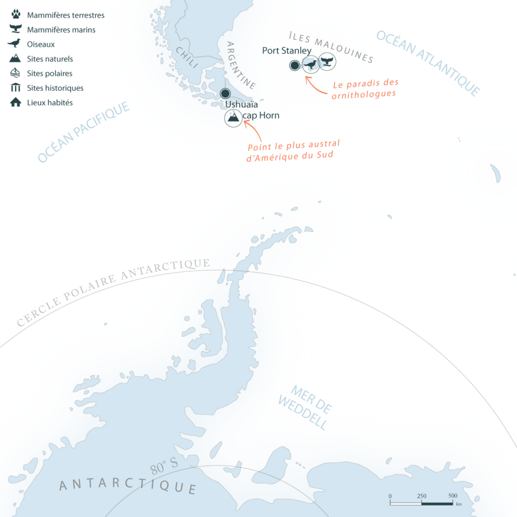 Carte Antarctique iles Malouines Falklands | Les Mondes Polaires